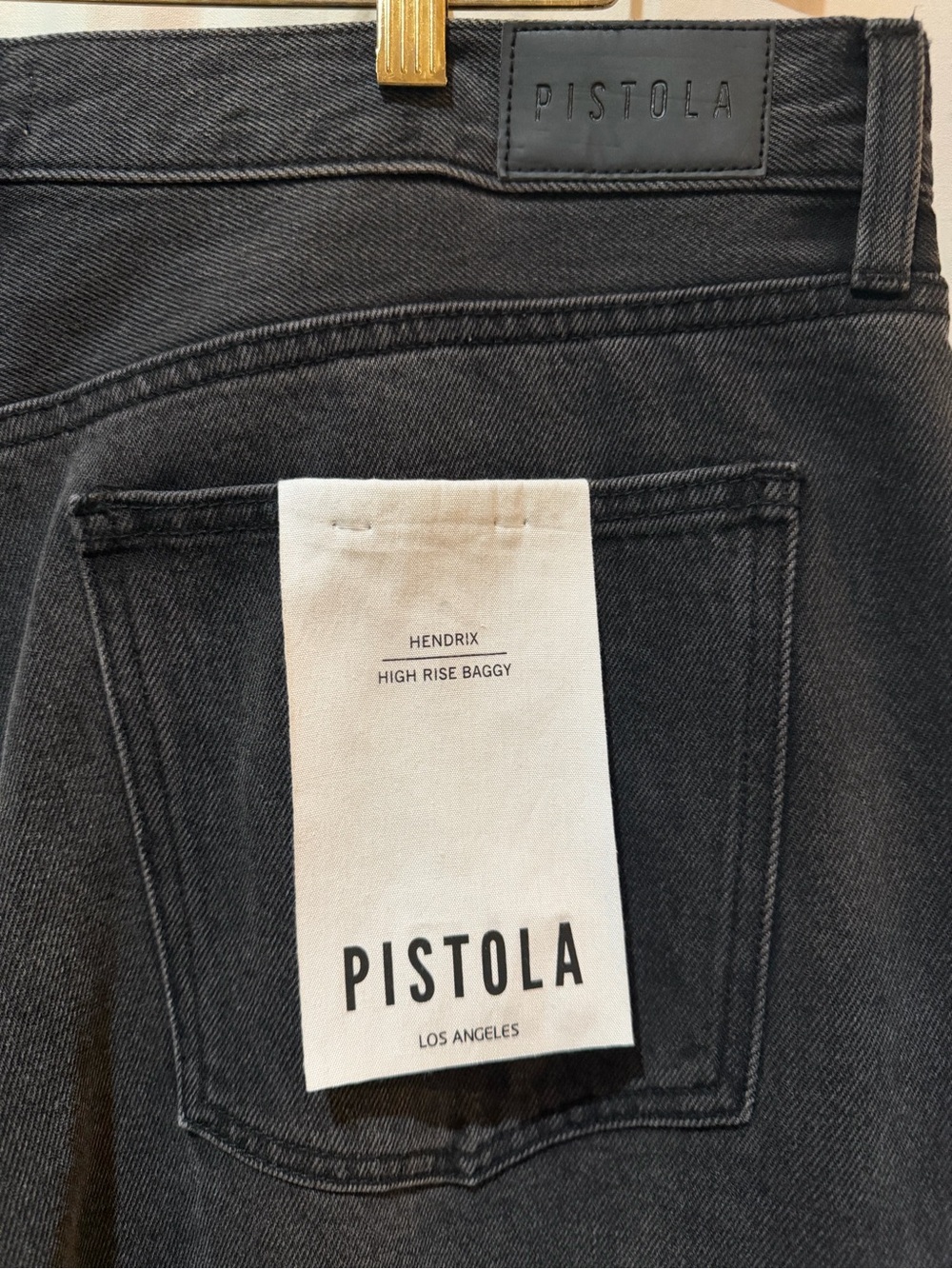 NWT Pistola Hendrix High Rise Wide Leg Jeans Open Rivets - Glamour Black - Sz 32 - Picture 9 of 16